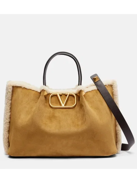 Torebka Valentino Garavani zamszowa beżowa