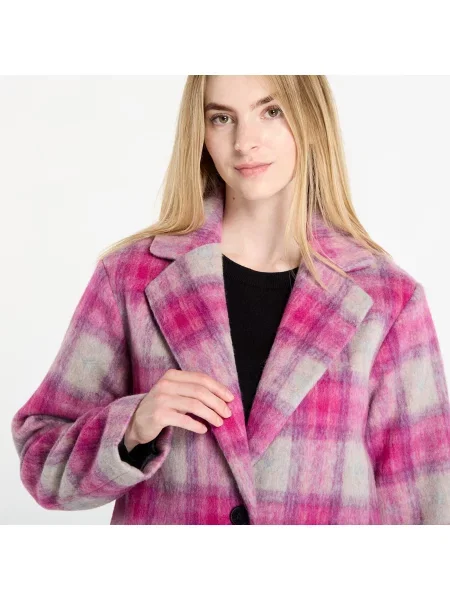 Палто с вълна Desigual PINKCHECK розово