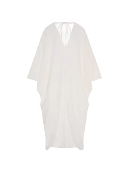 Rochie maxi Another Tomorrow cu decolteu în V alb