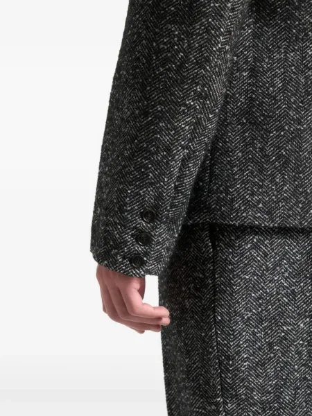 Двуреден костюм Manière De Voir с десен рибена кост сиво