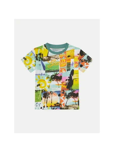 Guess Póló Színes Regular Fit zöld