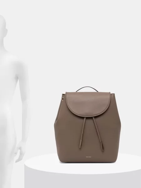 Calvin Klein Hátizsák Foil Logo Large Flap Backpack Barna bézs