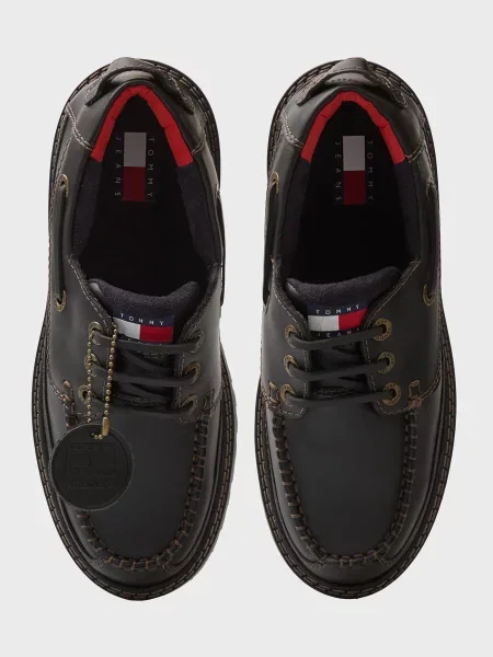 Кожаные туфли Tommy Jeans черные