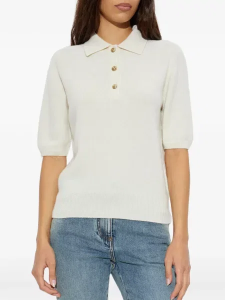 Scurt tricou polo Balmain de lână