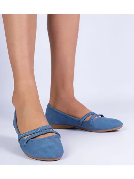 Usnjene balerinke D/ceo modra