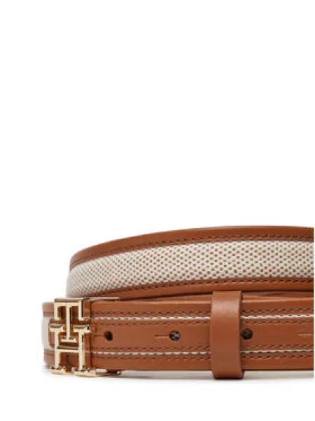 Ženski remen Tommy Hilfiger Th Logo Canvas smeđa