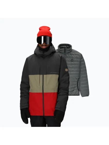 Geacă de snowboard pentru bărbați Smarty Form charcoal colorblock gri