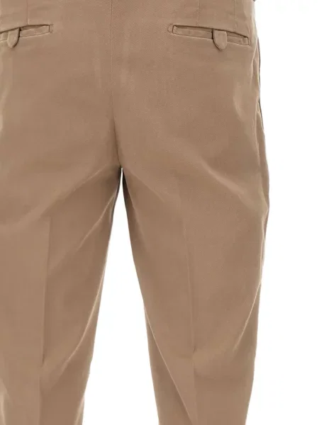 Pantaloni chino Devore plisate maro