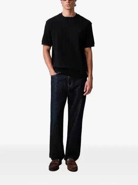 Pletena majica Fred Perry s vezom plava
