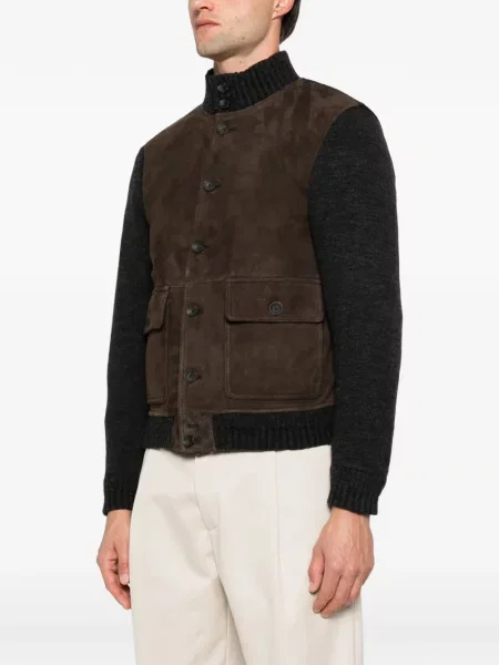 Geacă The Jack Leathers din piele de căprioară maro
