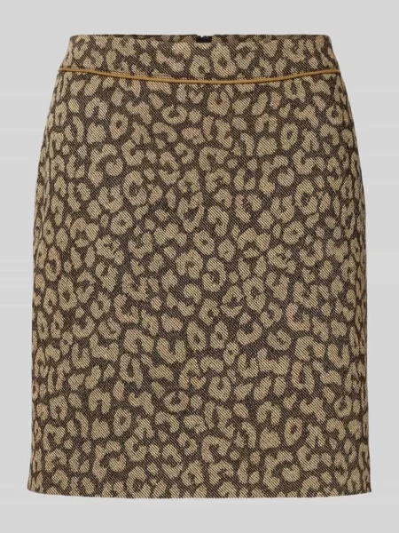 Spódnica mini wąska z mieszanki bawełny model ‘VASOLA’ Boss Orange beżowa