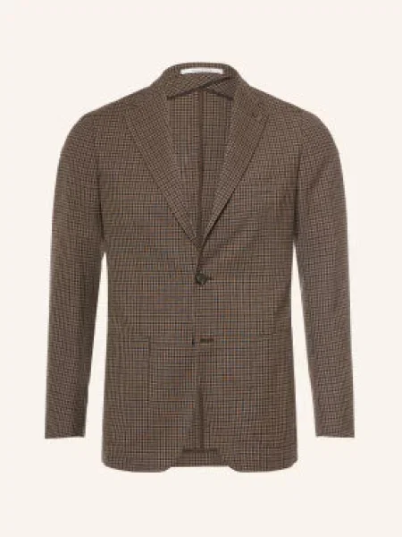 Tagliatore Sako Extra Slim Fit tmavě hnědá / černošedá černá