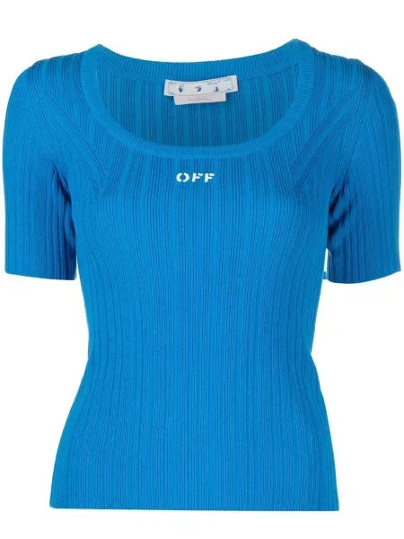 Top Off-white s potiskem bílý