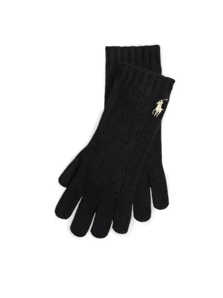 Вълнени ръкавици Polo Ralph Lauren черно