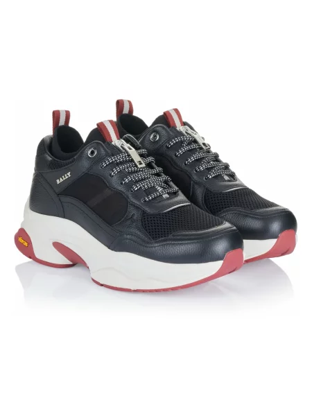 Sneakersy Bally skórzane na platformie czarne