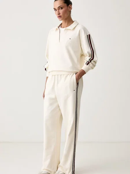 TOMMY HILFIGER Pantaloni crem / bleumarin / roșu bordeaux bej