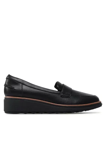Loafersy Clarks skórzane czarne