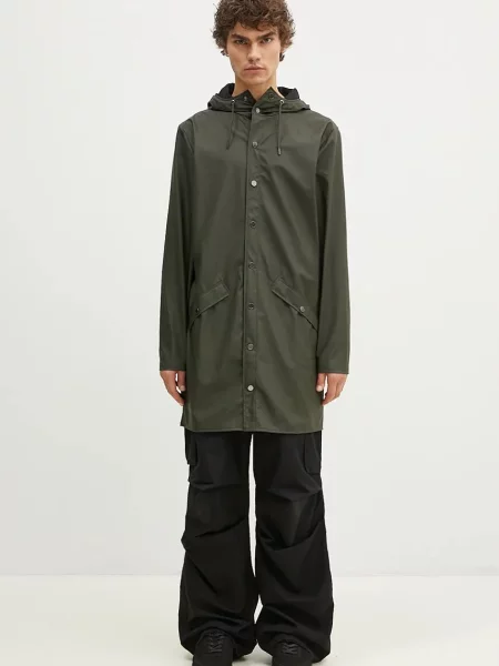 Długa kurtka przejściowa Rains zielona