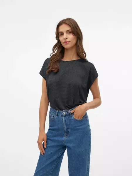 VERO MODA Tričko VMLAVA / strieborná čierna