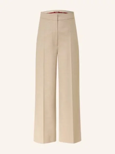 Max Mara Studio Marlene Kalhoty Marengo Z Flanelu béžová