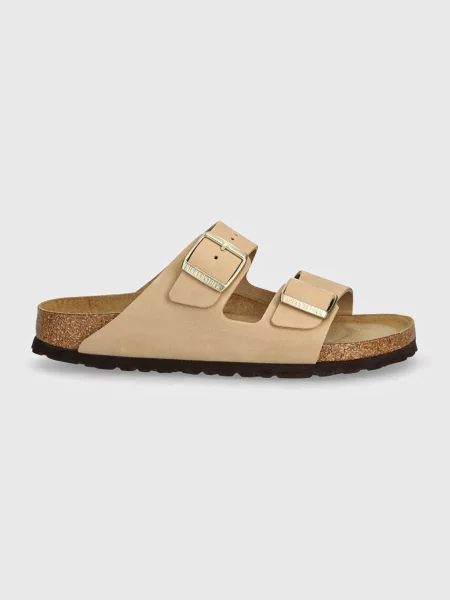 Birkenstock papuci din nubuc Arizona SFB maro