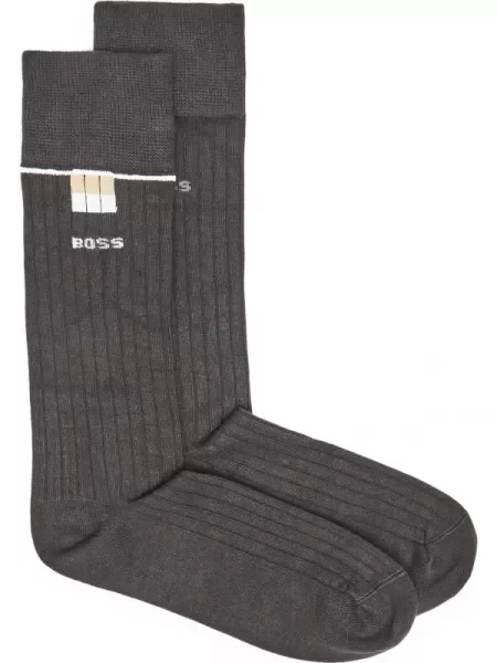BOSS BLACK Șosete 2P RS Fine Rib EC negru