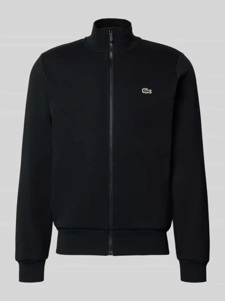 Bluza rozpinana o kroju regular fit z mieszanki bawełny Lacoste czarna