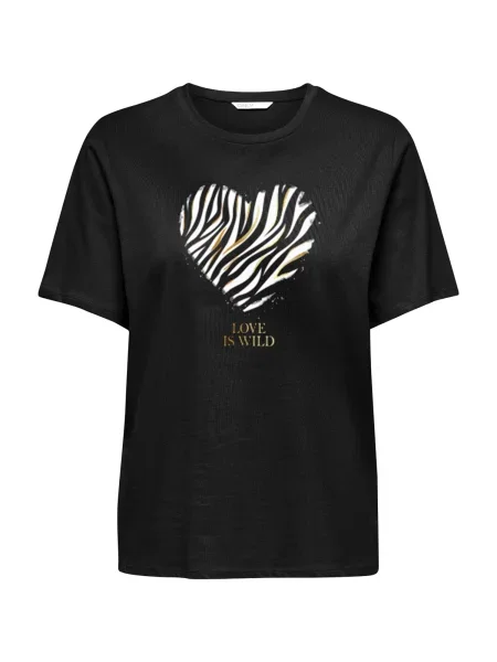 ONLY Tricou ONLKITA auriu / negru alb