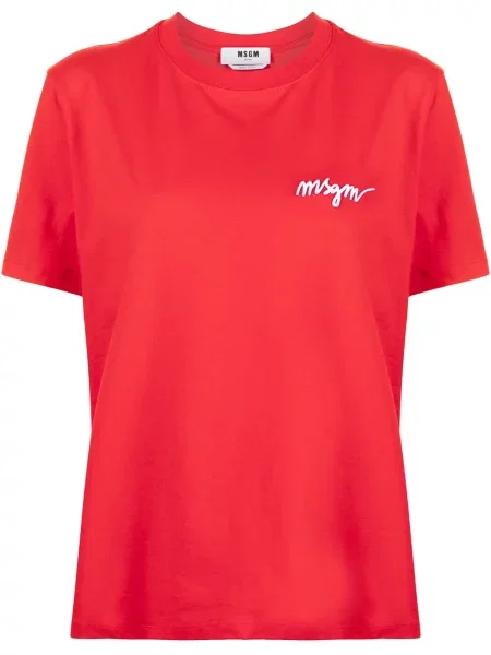 Tricou Msgm cu decolteu în U roșu