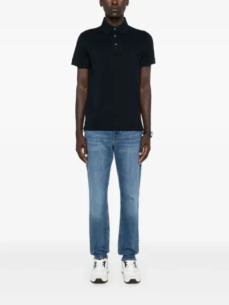 Siuvinėta polo marškinėliai Tommy Hilfiger mėlyna