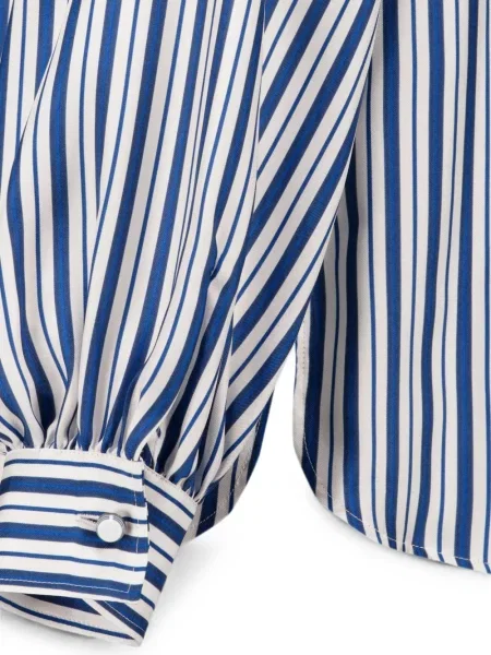 Bluză Max Mara cu funde cu dungi alb
