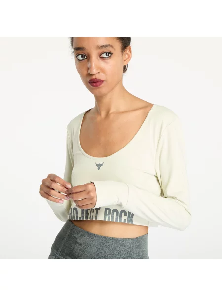 Tričko Under Armour Project Rock LG Longsleeve Workout Top Silt/ Clay Green M zelené