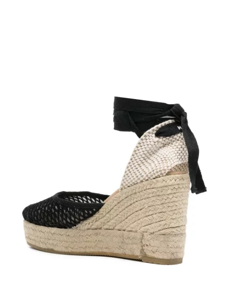 Espadrile Manebi plasă cu legături plic negru