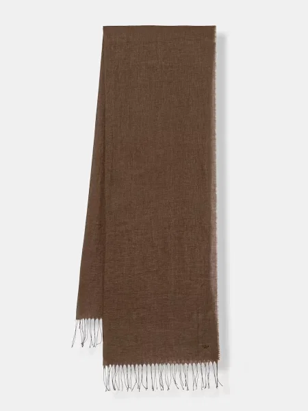 Weekend Max Mara šal za žene laneni ASIONBIO smeđa