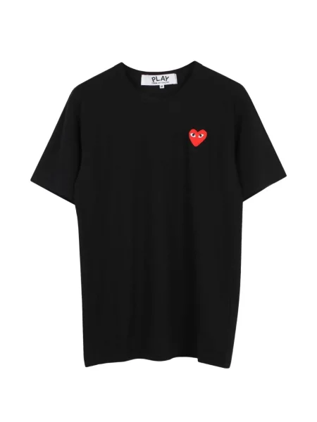 Tricou Comme Des Garcons Play cu motiv cu inimi negru