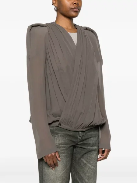 Geacă Rick Owens plisată gri