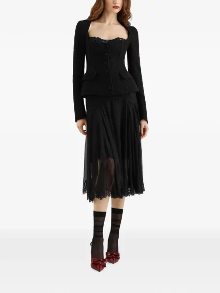 Geacă Dolce & Gabbana din tweed negru