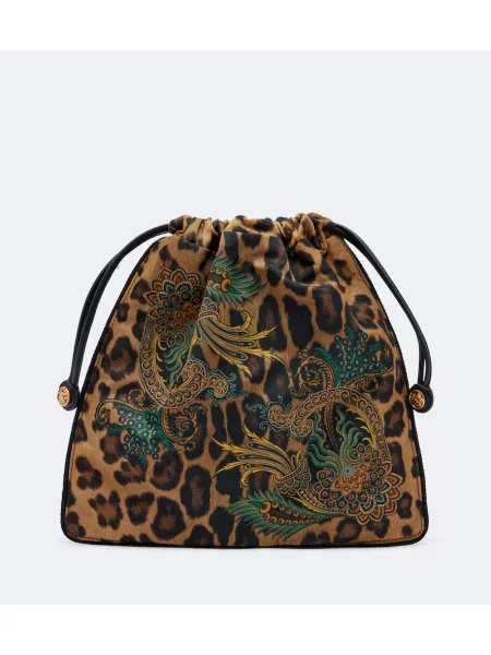 Leopardí kabelka Etro s potiskem hnědá