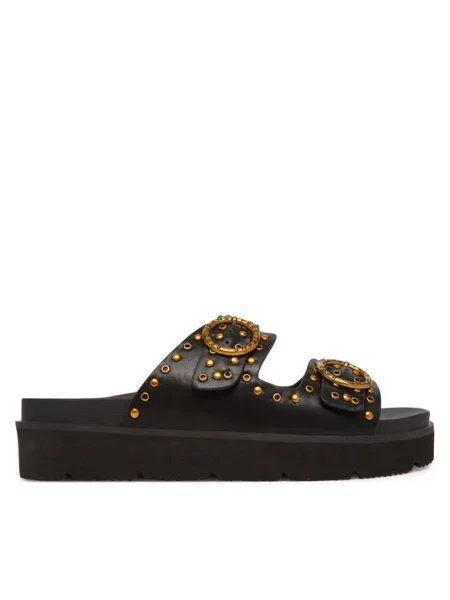 Pepe Jeans papuci POLA BUCKLE cu platforma negru