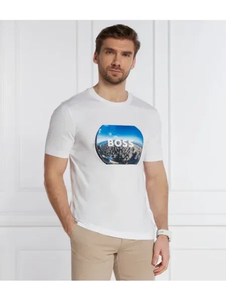 BOSS BLACK Póló Tiburt fehér