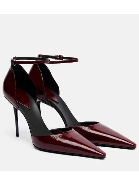 Pantofi cu toc Alaïa din piele bordo