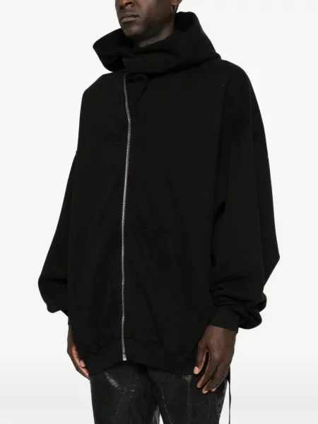 Асиметричен дълго суичър с качулка Rick Owens Drkshdw черно