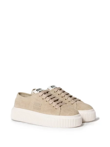 Sneakerși Miu Miu din piele de căprioară