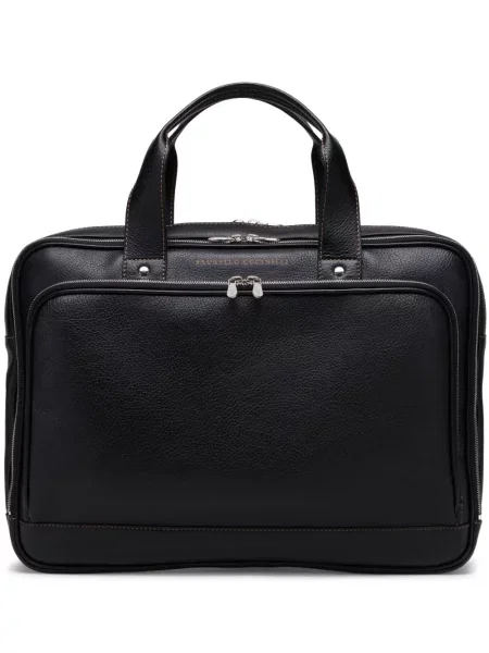 Servietă Brunello Cucinelli din piele negru