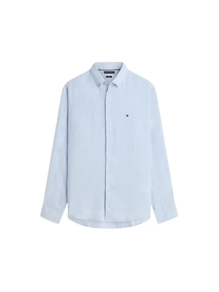 Lniana koszula Tommy Hilfiger casual niebieska
