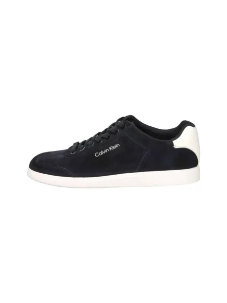 Sneakersy skórzane z napisem z logo Ck Calvin Klein czarne