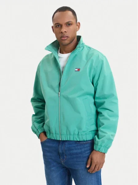Tommy Jeans Prehodna jakna Essential zelena