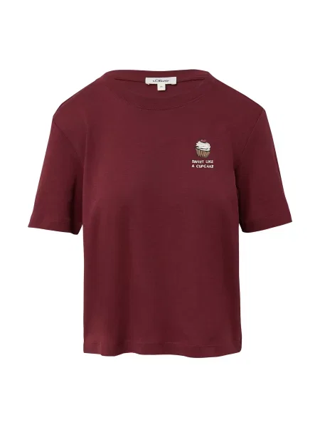 S.Oliver Tricou ombră / roșu bordeaux / negru alb