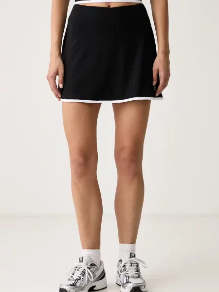 Le Privé fustă VARSITY SKIRT negru