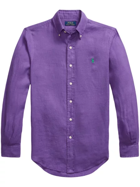 Slip de baie Polo Ralph Lauren cu broderie din piele de căprioară în carouri albastru